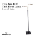 Sarantino LED Floor Lamp 2 Lights Brushed Gold Black 80cm