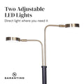 Sarantino LED Floor Lamp 2 Lights Brushed Gold Black 80cm