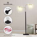 Sarantino LED Floor Lamp 2 Lights Brushed Gold Black 80cm