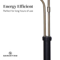 Sarantino LED Floor Lamp 2 Lights Brushed Gold Black 80cm