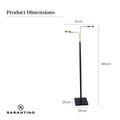 Sarantino LED Floor Lamp 2 Lights Brushed Gold Black 80cm