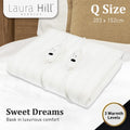 Laura Hill Electric Blanket QUEEN Fitted White