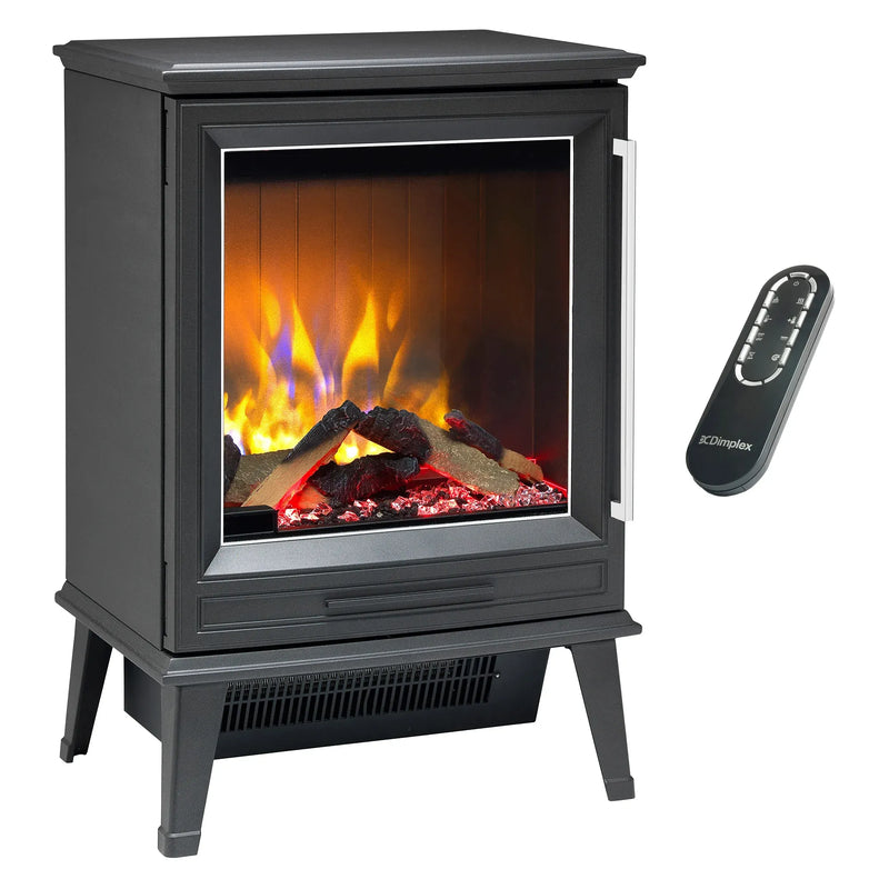 Dimplex Laverton 2kW Freestanding Electric Fireplace Stove Heater, 3D Optiflame Effect, Remote Control, Matte Black