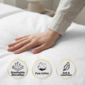 Laura Hill 750 Thread Count Pure Cotton QUEEN Bed Sheet Set 4 Piece Gift Pack - White