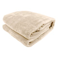Laura Hill Mink Blanket QUEEN Beige DOUBLE Sided 600GSM