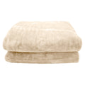 Laura Hill Mink Blanket QUEEN Beige DOUBLE Sided 600GSM