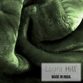 Laura Hill 600gsm Faux Mink Blanket QUEEN Size DOUBLE-sided Throw Rug Large Super Luxurious Soft - Green
