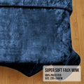 Laura Hill 600gsm Faux Mink Blanket Queen Double-sided Blue
