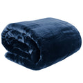 Laura Hill 600gsm Faux Mink Blanket Queen Double-sided Blue