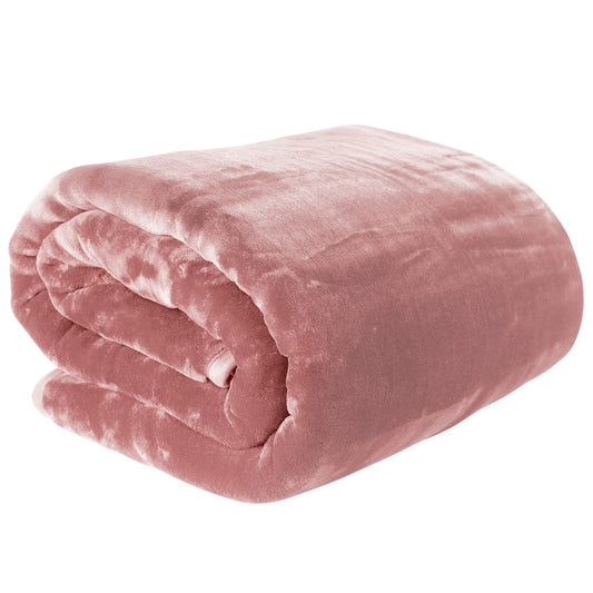 Laura Hill Mink Blanket Queen 220x240cm Pink Double-sided