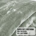 Laura Hill 600-GSM Mink Blanket QUEEN Size DOUBLE-Sided Soft Plush Bed Faux Throw Rug 220 X 240cm Sage