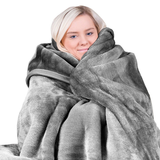 Laura Hill Mink Blanket Queen Faux Fur 220x240cm Soft Plush