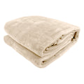 Laura Hill 800gsm Faux Mink Throw Blanket QUEEN 220x240cm Cream