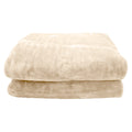 Laura Hill 800gsm Faux Mink Throw Blanket QUEEN 220x240cm Cream