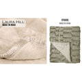Laura Hill 800gsm Faux Mink Throw Blanket QUEEN 220x240cm Cream