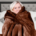 Laura Hill Faux Mink Blanket 800GSM Double Chocolate