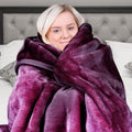 Laura Hill Faux Mink Throw 220x240cm Purple 800gsm Heavy