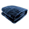 Laura Hill 800gsm Faux Mink Throw 220x240cm Queen Blue Double-sided
