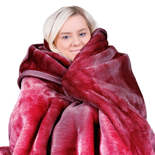 Laura Hill Faux Mink Throw 220x240cm 800gsm Red