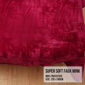 Laura Hill Faux Mink Throw 220x240cm 800gsm Red