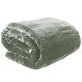 Laura Hill 800GSM Mink Blanket Queen 220x240cm Sage