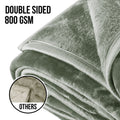 Laura Hill 800GSM Mink Blanket Queen 220x240cm Sage