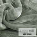 Laura Hill 800GSM Mink Blanket Queen 220x240cm Sage