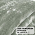 Laura Hill 800GSM Mink Blanket Queen 220x240cm Sage
