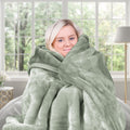 Laura Hill 800GSM Mink Blanket Queen 220x240cm Sage