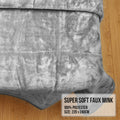 Laura Hill Double-sided Faux Mink Throw 220x240cm Silver