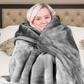 Laura Hill Double-sided Faux Mink Throw 220x240cm Silver