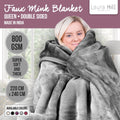 Laura Hill Double-sided Faux Mink Throw 220x240cm Silver