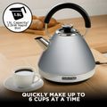Morphy Richards 1.5L Pyramid Kettle Steel Grey