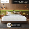 Laura Hill Queen Mattress Pillow Top Pocket Spring 22cm