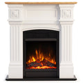 Dimplex Mini Windlesham 1.5kW Freestanding Electric Fireplace Suite, Realistic LED Flame Effect Heater, White & Oak