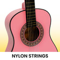 Karrera 34in Acoustic Guitar Kids Pink Wooden