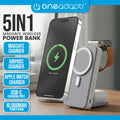 OneAdaptr OneGo 5 in 1 MagSafe Grey Charging Stand Power Bank
