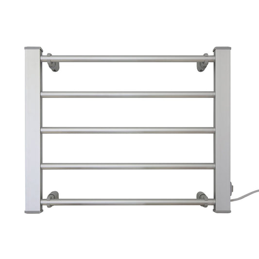 Pronti Electric Heated Towel Rail 90cm Silver Bathroom Warmer