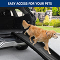 Furtastic Foldable Car Dog Ramp Vehicle Ladder Step Stairs Black