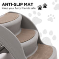 Furtastic Foldable Pet Stairs In Grey - 38cm Dog Ladder Cat Ramp