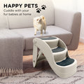 Furtastic 38cm Pet Stairs Ramp White Foldable Dogs Cats