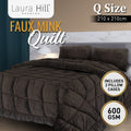Laura Hill QUEEN Comforter 600GSM Faux Mink Quilt Do