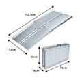 Kartrite 5ft Aluminium Foldable Wheelchair Ramp Non-Slip Silver