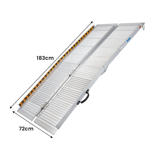 Kartrite 6ft Aluminium Wheelchair Ramp Foldable Non-Slip Silver