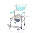 Orthonica Commode Chair Aluminium Castors Footrest Soft Handles
