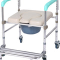 Orthonica Commode Chair Aluminium Castors Footrest Soft Handles