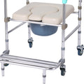 Orthonica Commode Chair Aluminium Castors Footrest Soft Handles