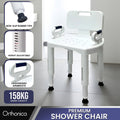Orthonica Shower Chair Adjustable Armrests 158kg Capacity