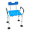 Orthonica Height Adjustable Commode Shower Chair Aluminium Armrests