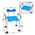 Orthonica Height Adjustable Commode Shower Chair Aluminium Armrests
